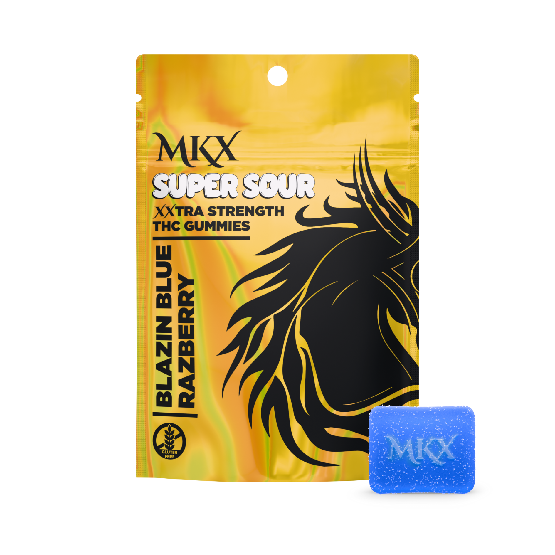 Super Sour Blue Razz | Infused Gummies | 200mg | Hybrid