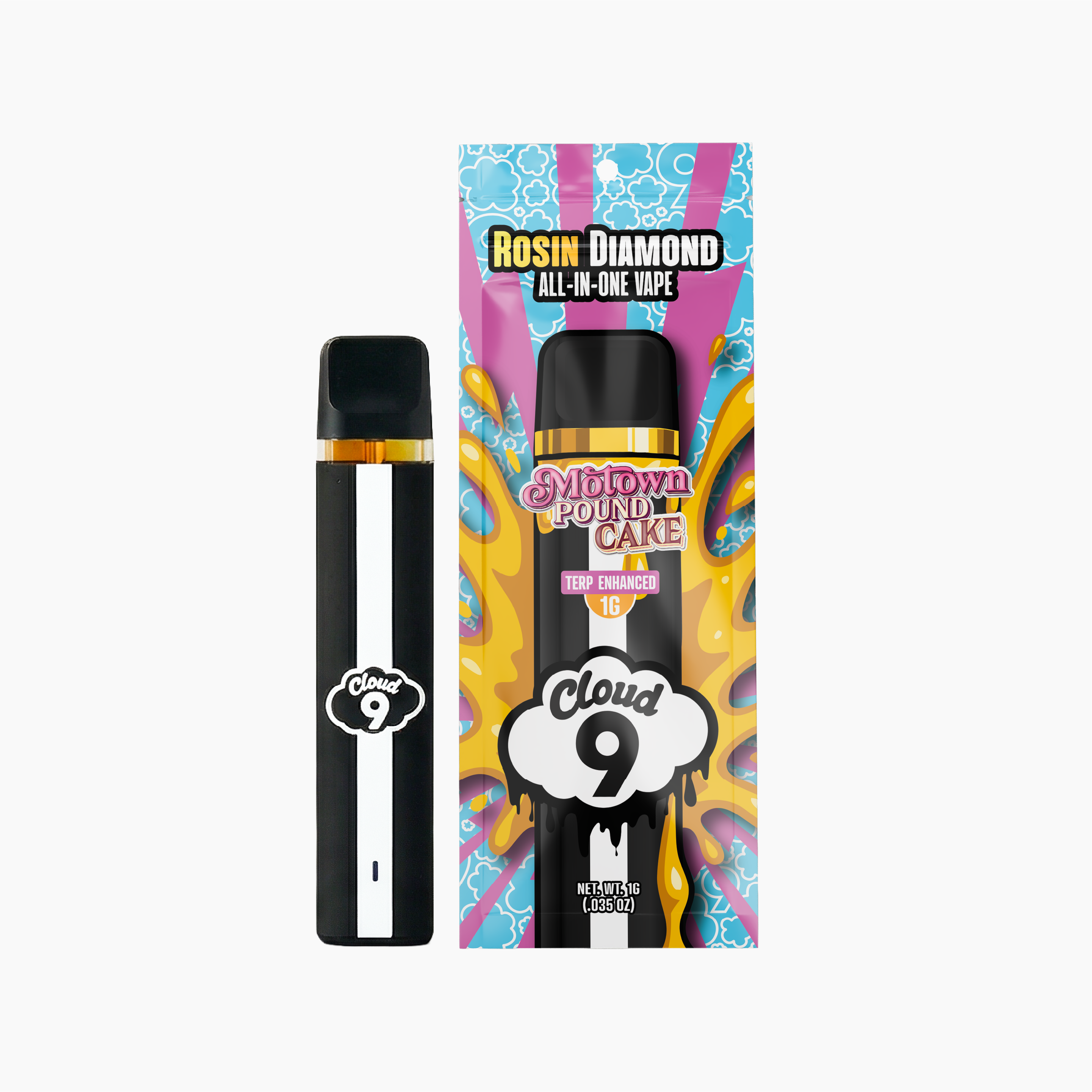 Cloud 9 | 1g Rosin Diamond Disposable | Motown Poundcake