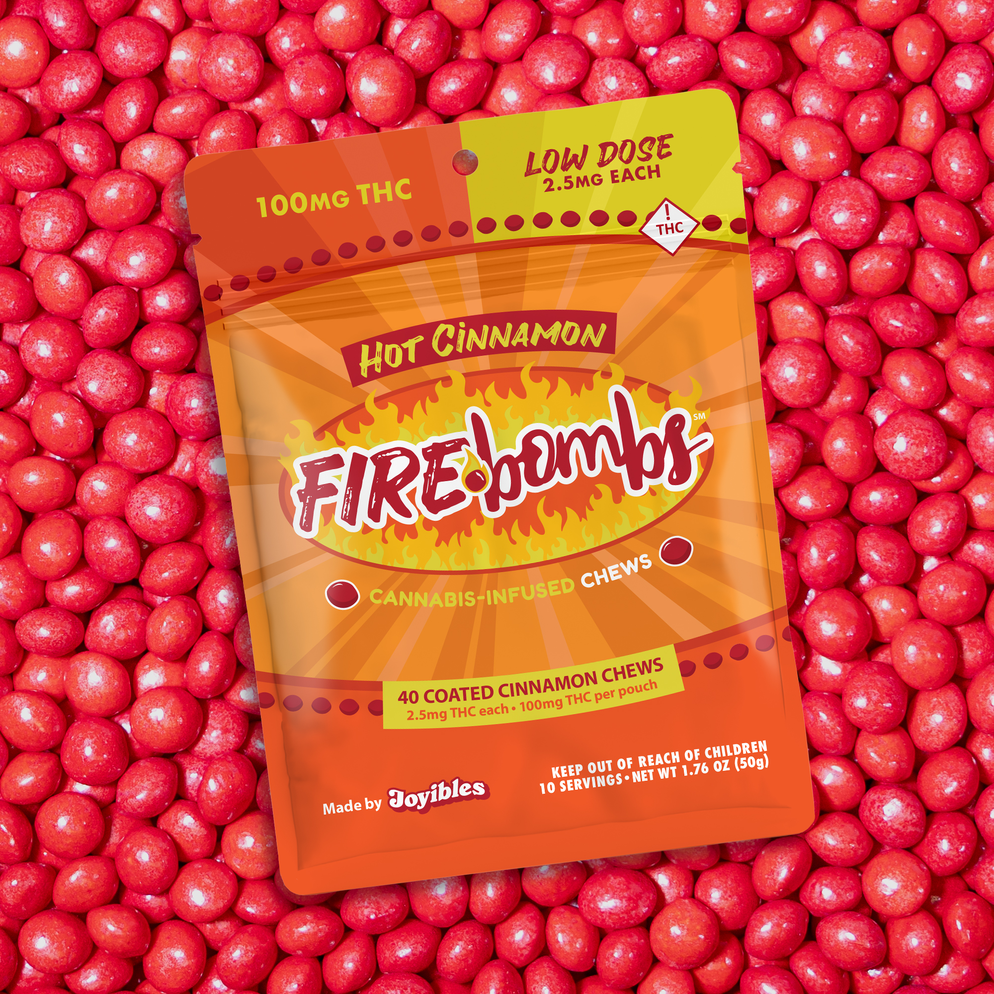 Fire Bombs Hot Cinnamon - 100mg THC (40pk / 2.5mg ea)