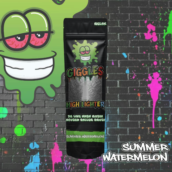 Giggles Highlighter Rosin Baller Brush - Summer Watermelon
