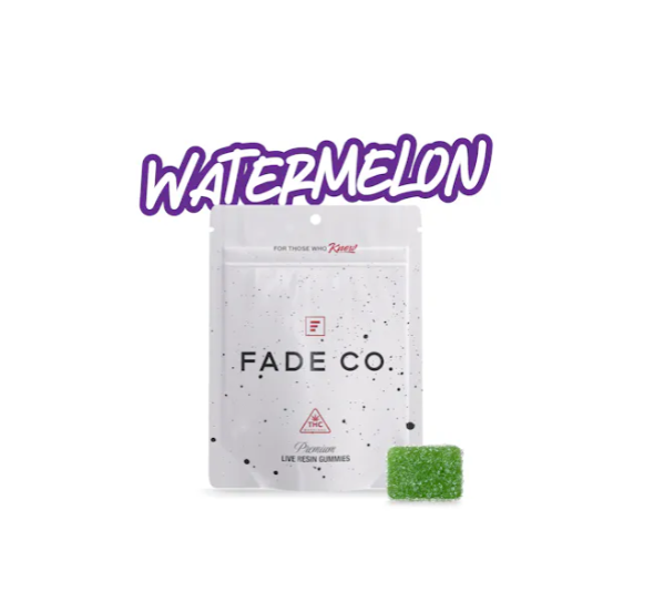 Ⓥ FADE CO. Live Resin Gummies 100mg: Watermelon 10pk