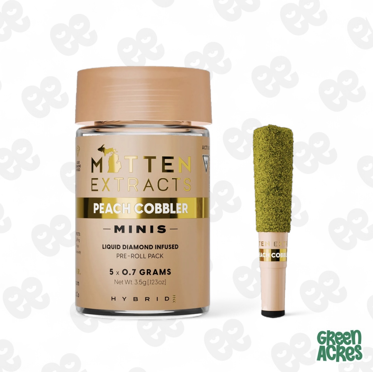 Peach Cobbler 5 Pack Infused Pre-Roll's (5x0.7g)
