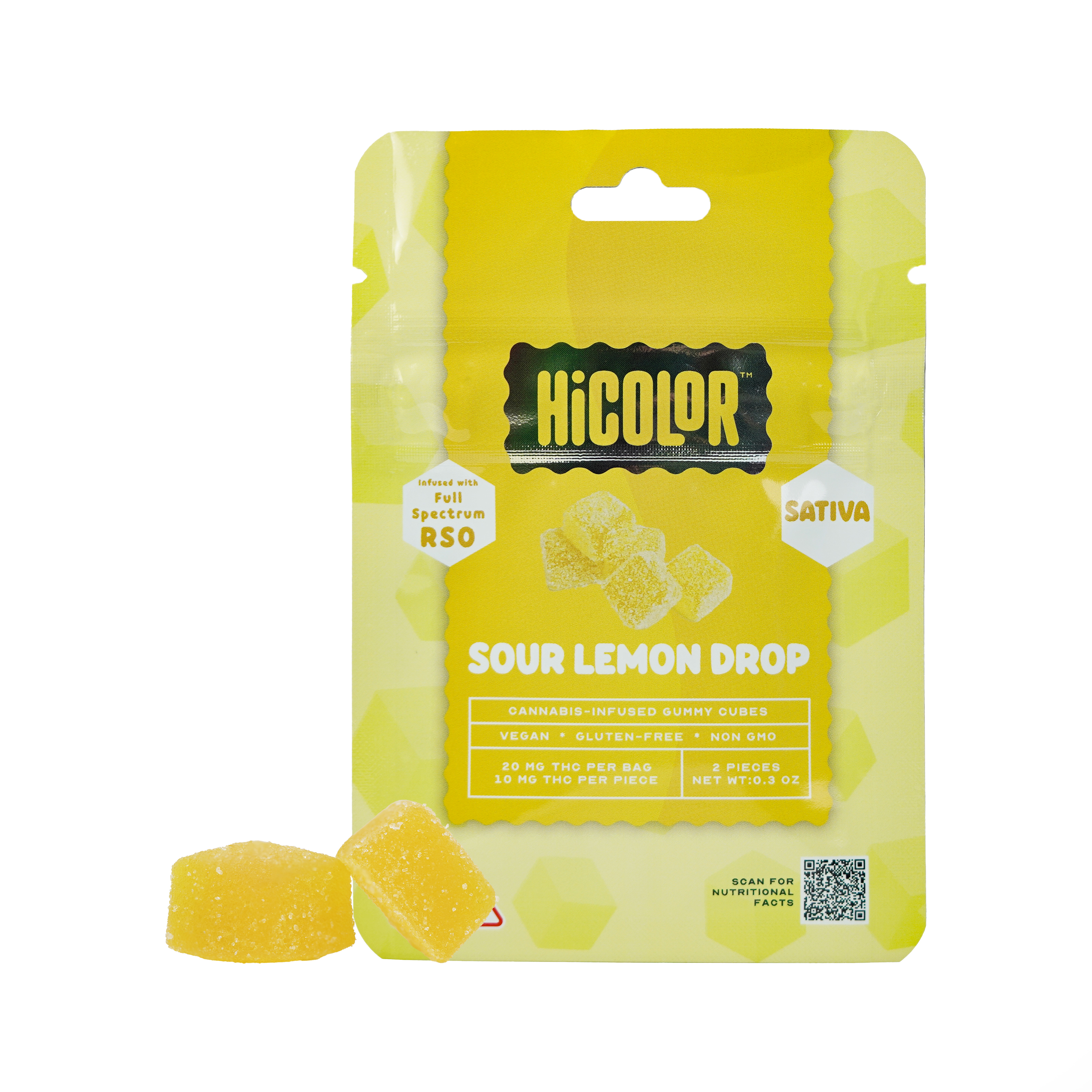 Hi Color | RSO Sour Lemon Drop Gummies | 10mg (2ct)