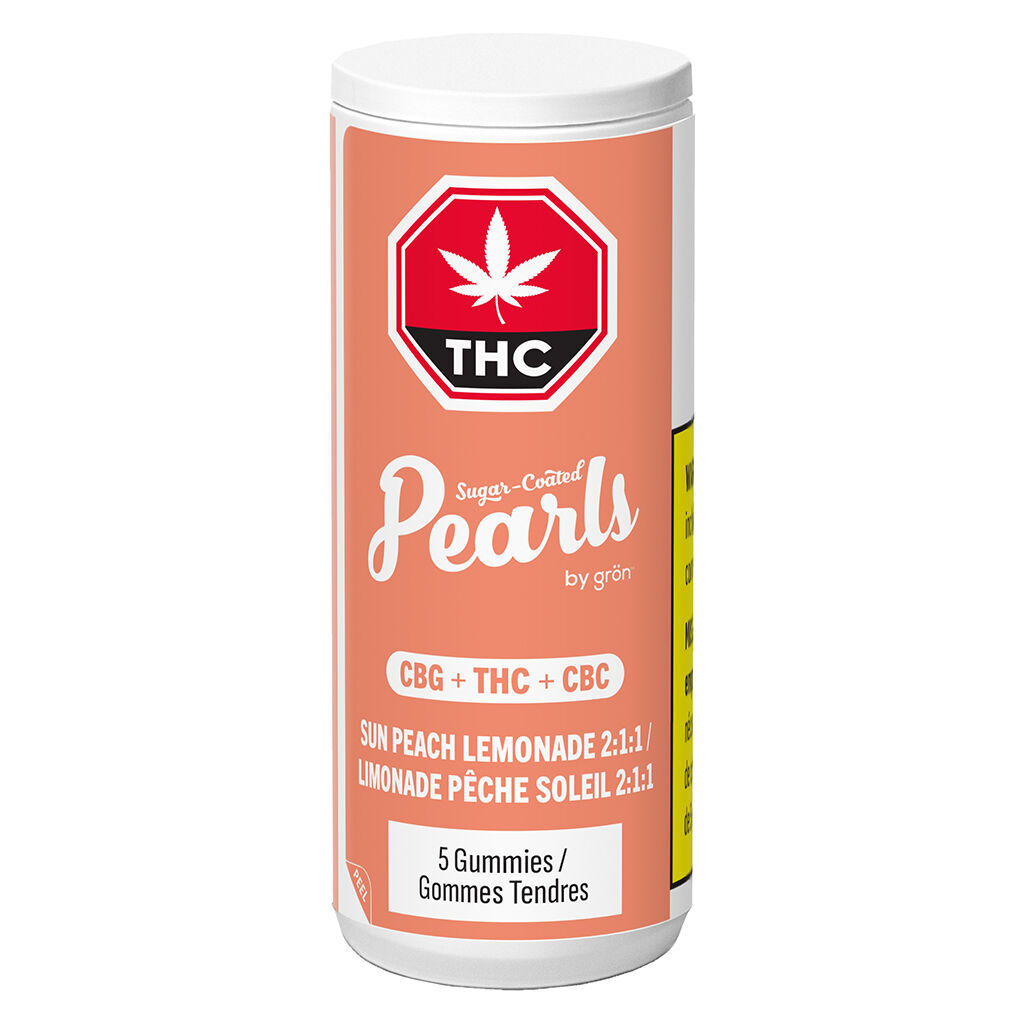 Pearls by Grön - Sun Peach Lemonade 2:1:1 CBG/THC/CBC - 5 Pack