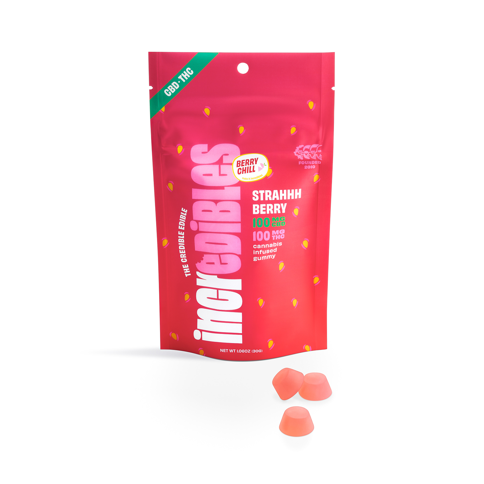 High Dose Strahhhberry 1:1 CBD Gummies (20pk - 500mg total)