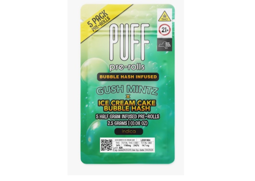 Gush Mintz x Ice Cream Cake | Hash Infused Pre-Rolls | 5pk | 2.5g
