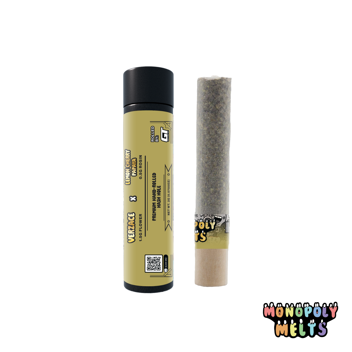 Monopoly Melts Verzace x Lemon Cherry Papaya Hash Hole Pre-Roll 2g