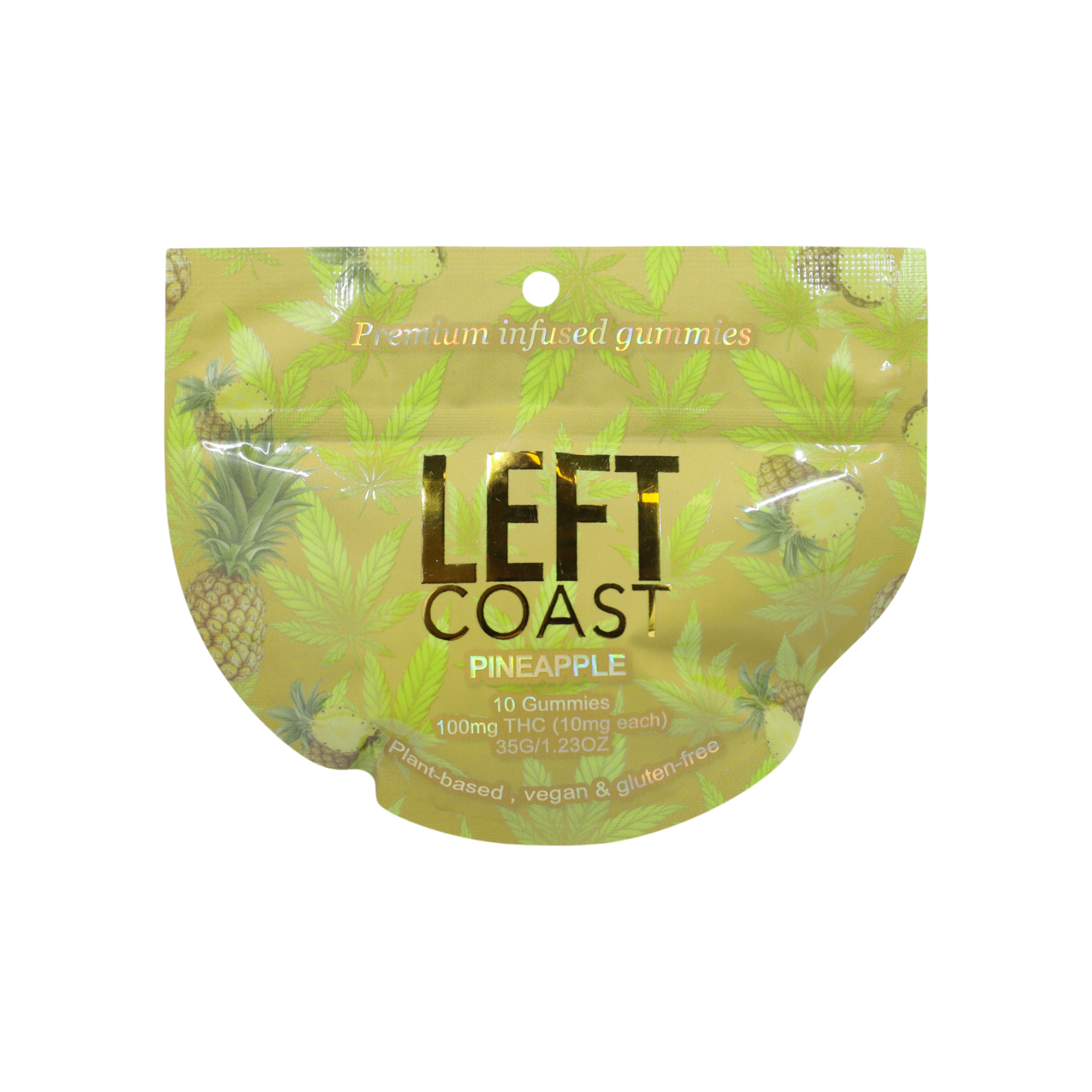 Left Coast Pineapple 10pk 10mg Gummies