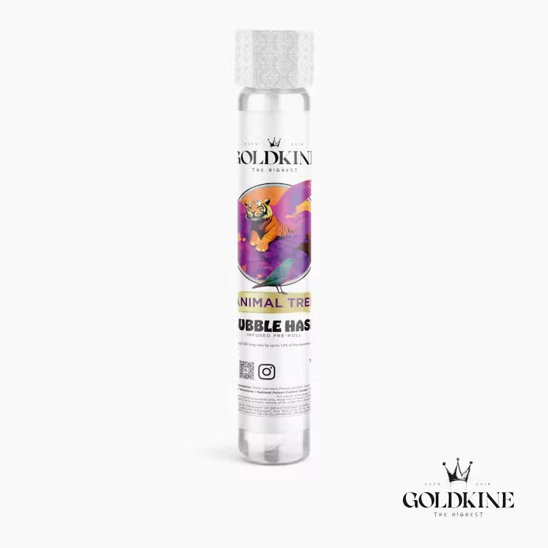 Goldkine | 1g Bubble Hash Infused Preroll | Animal Tree