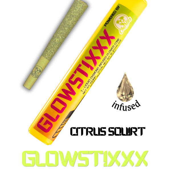 GLOWSTIXXX - PREROLL INFUSED - 1G - CITRUS SQUIRT - HYBRID