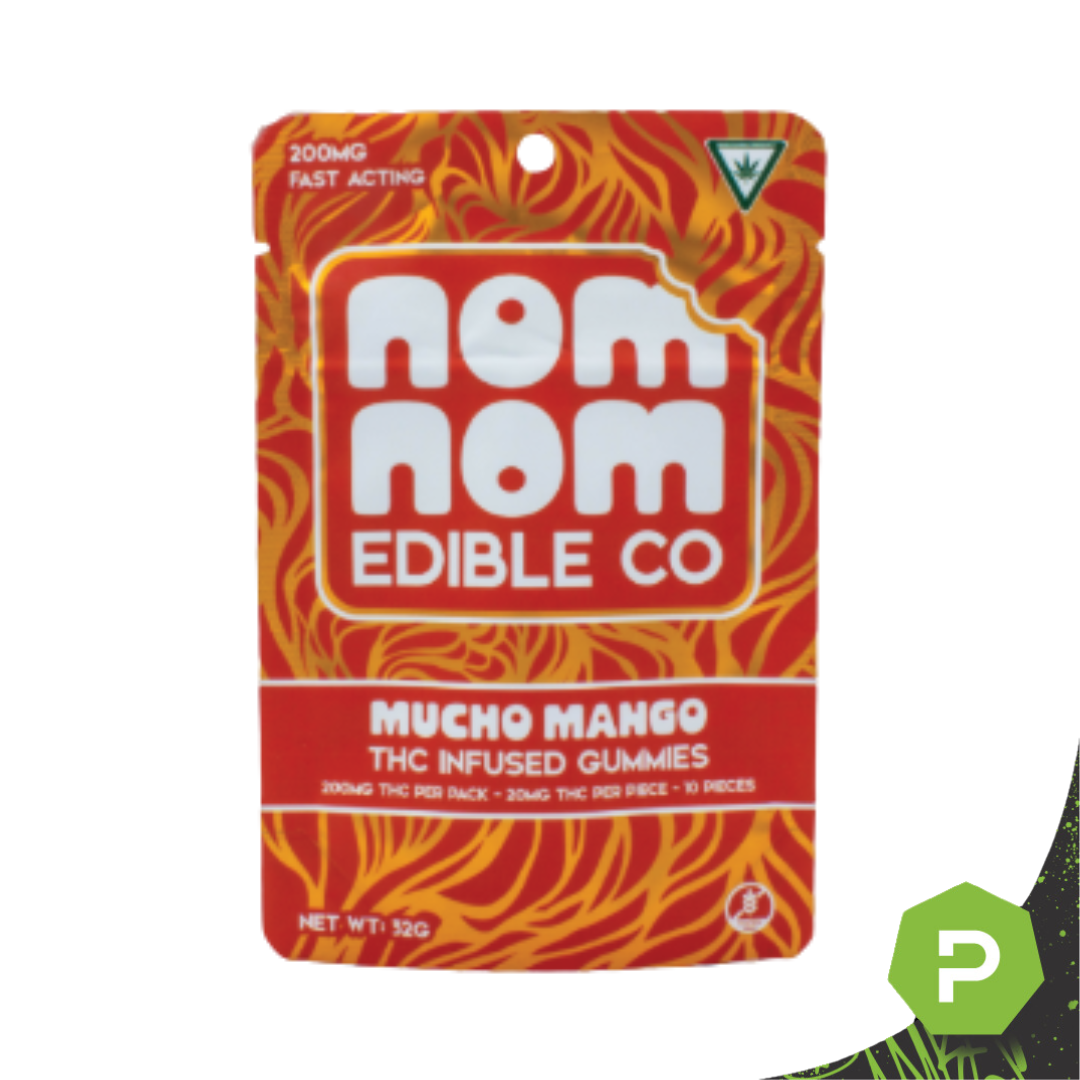 Nom Nom Edible Co | 200mg Gummies | Mucho Mango