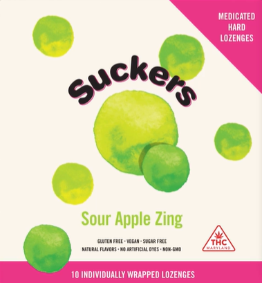 SUCKERS Hard Lozenges 100mg: Sour Apple Zing