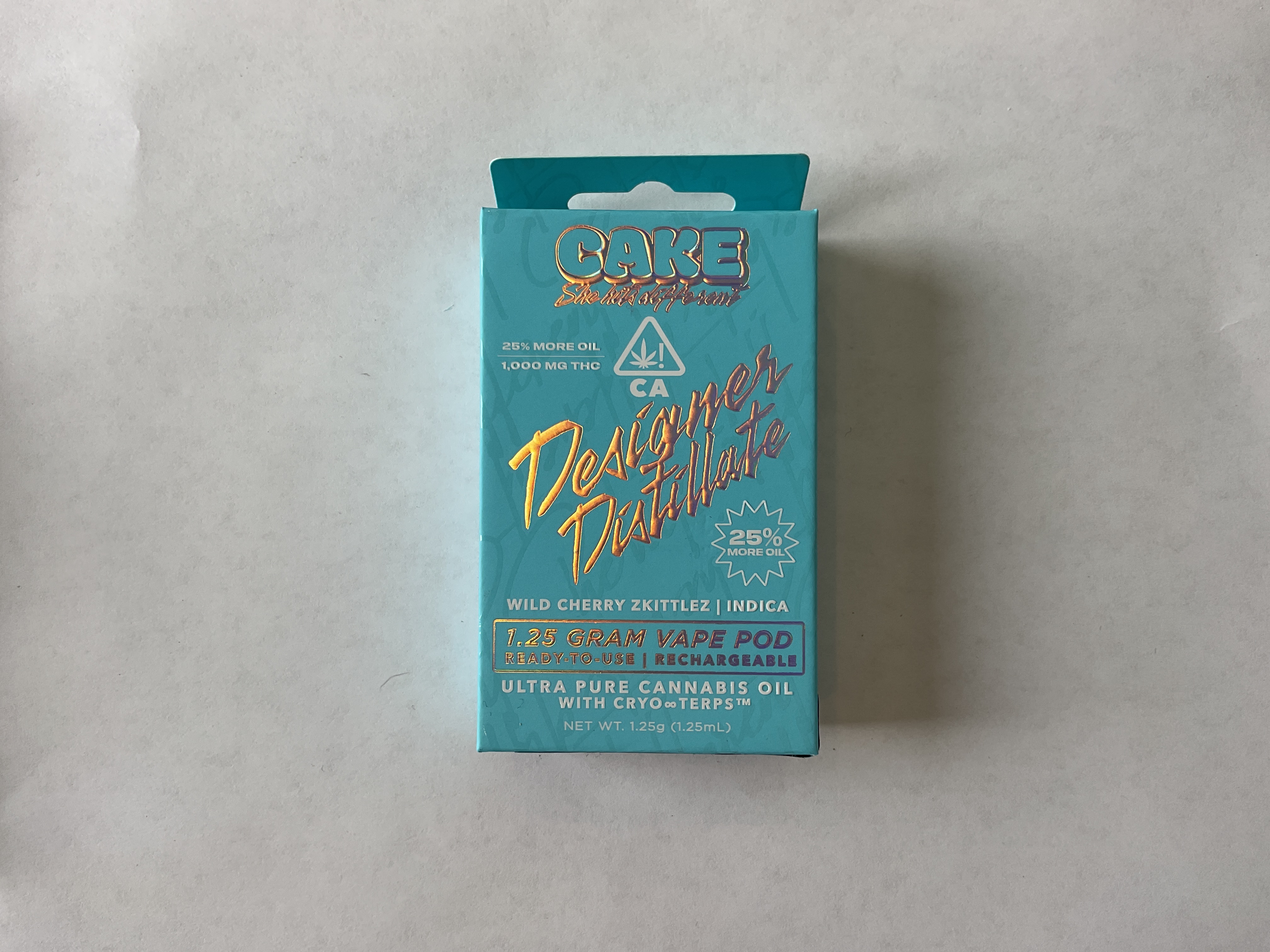CAKE - DISPOSABLE (DISTILLATE) - - INDICA - WILD CHERRY ZKITTLEZ