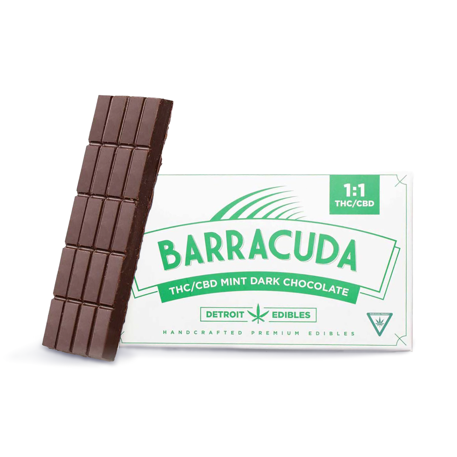 BARRACUDA BAR | DARK MINT CHOCOLATE | 1:1 THC | CBD | 200MG