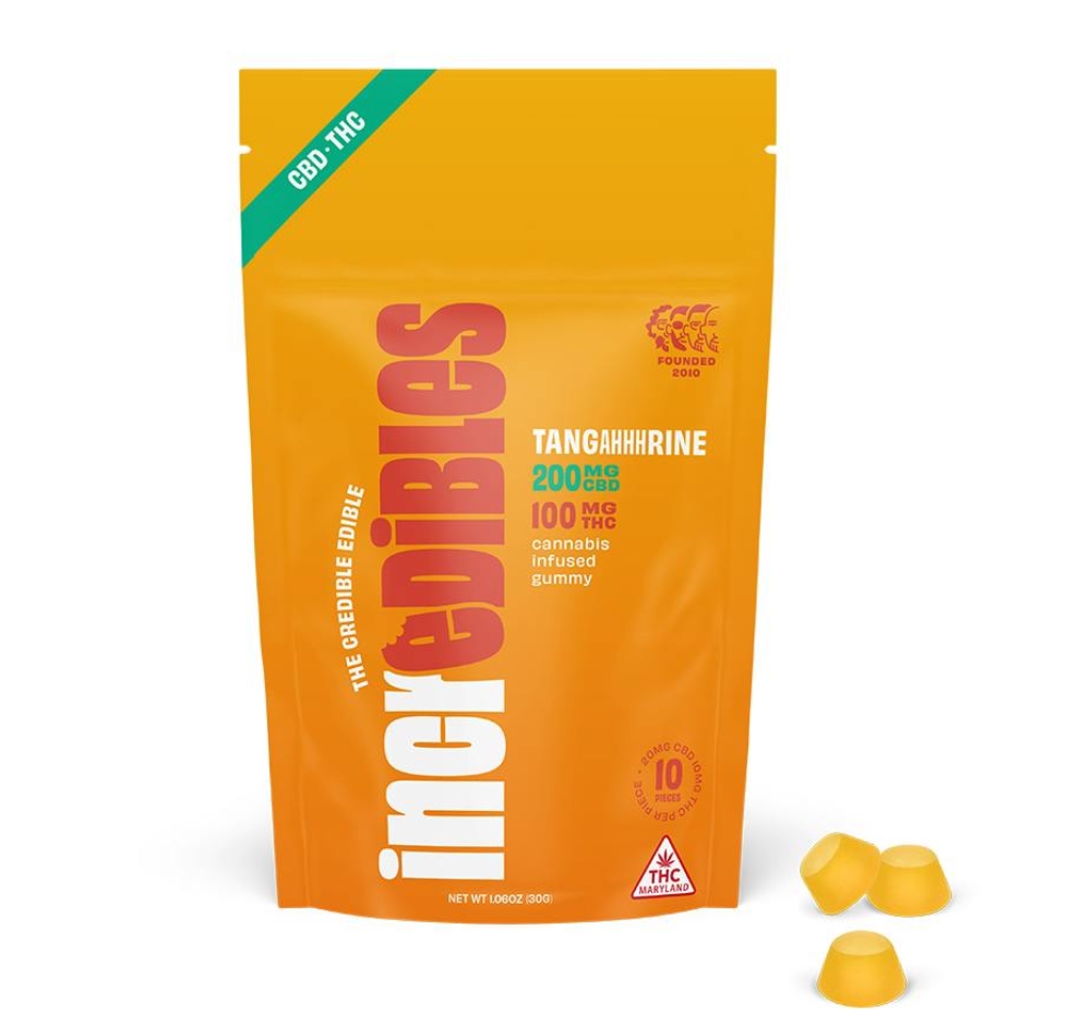 100mg - 10 Pack Edibles - Sour Tangahhhrine 2:1  - Incredibles - REC