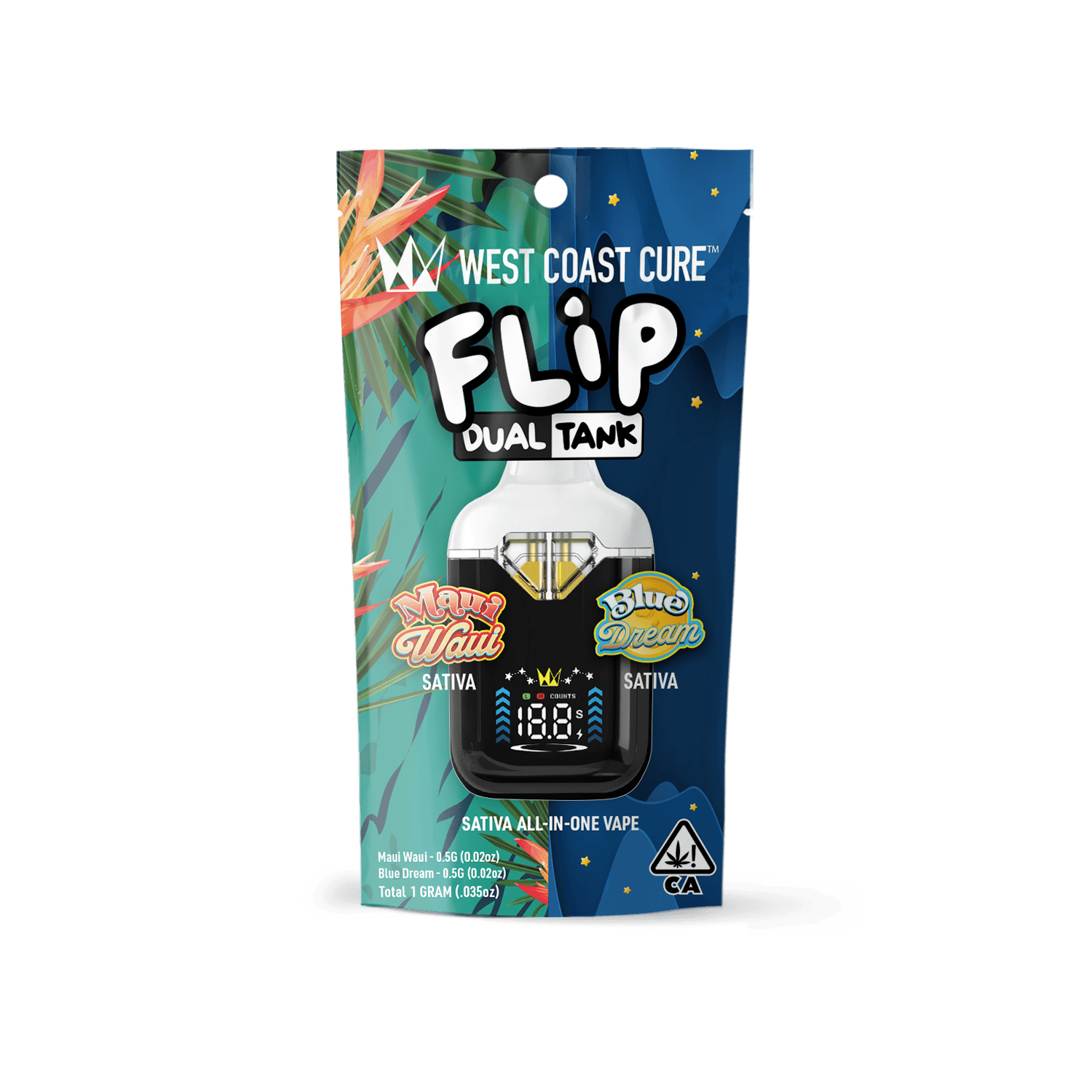 West Coast Cure | Maui Waui x Blue Dream - 1G AIO CUREbar Flip