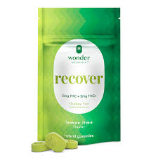 Wonder 100mg (20ct) Recover Lemon Lime 1:1 THCv:THC Gummies (Hybrid)