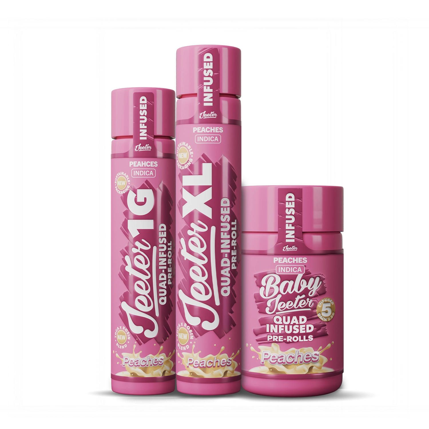 Jeeter | Baby Jeeter | Berry White | 2.5g (0.5g x 5) | Quad Infused Pre-Roll Pack