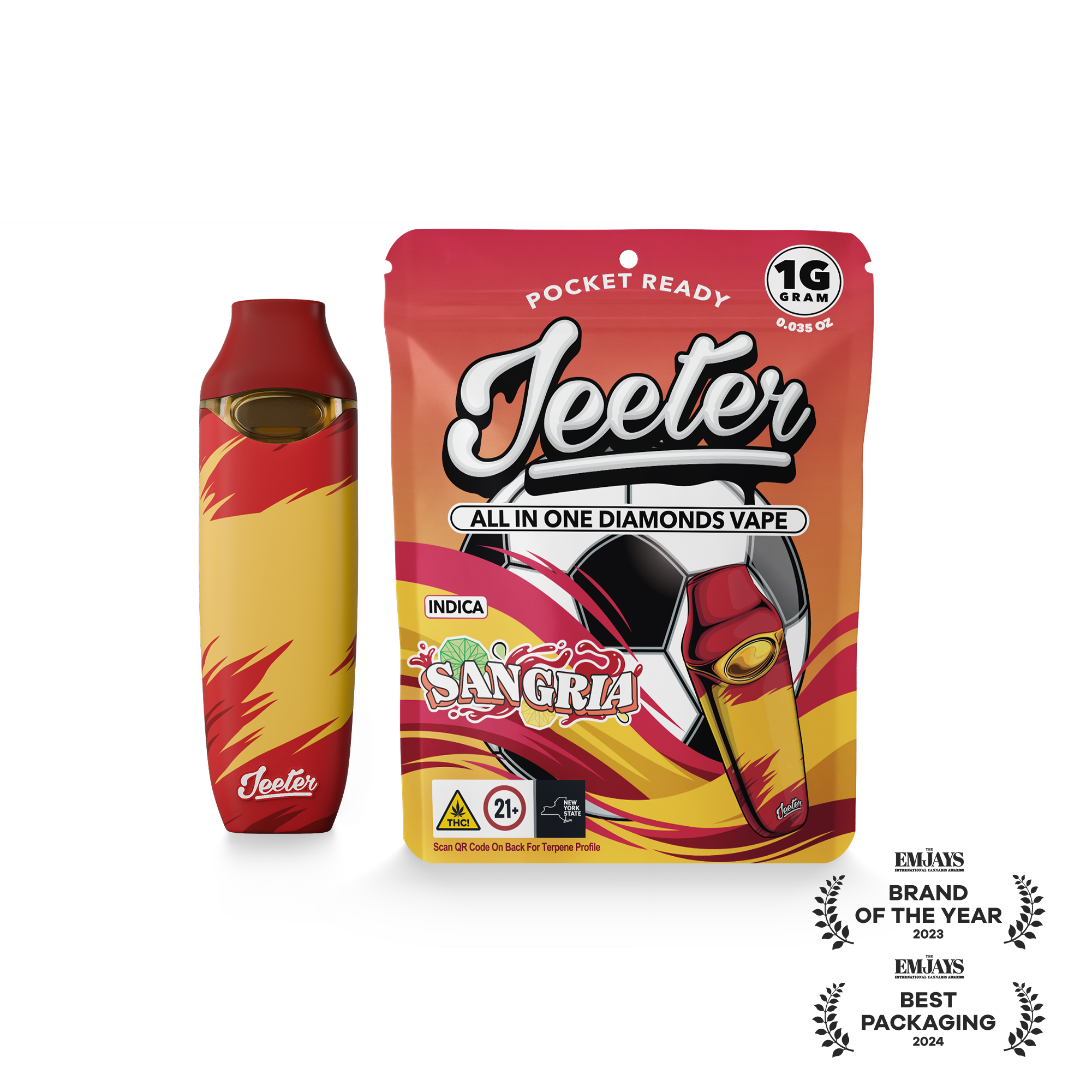 Jeeter | World Cup 1G AIO Diamonds Vape | SPAIN - Sangria