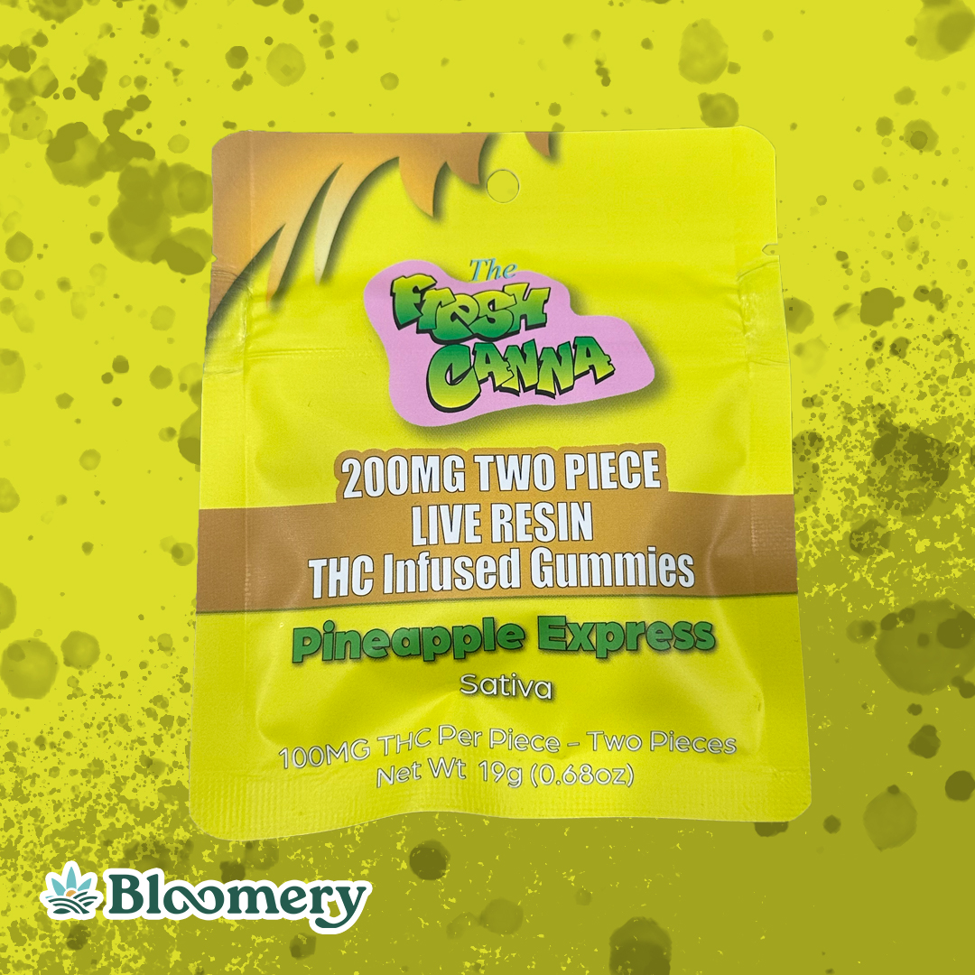 Fresh Canna | 200mg Live Resin Gummies | 2 Pack | Pineapple Express (Sativa)