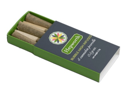 Hepworth | Private Party + Jack Grape Bubble Hash Infused | 0.5g 5pk Prerolls