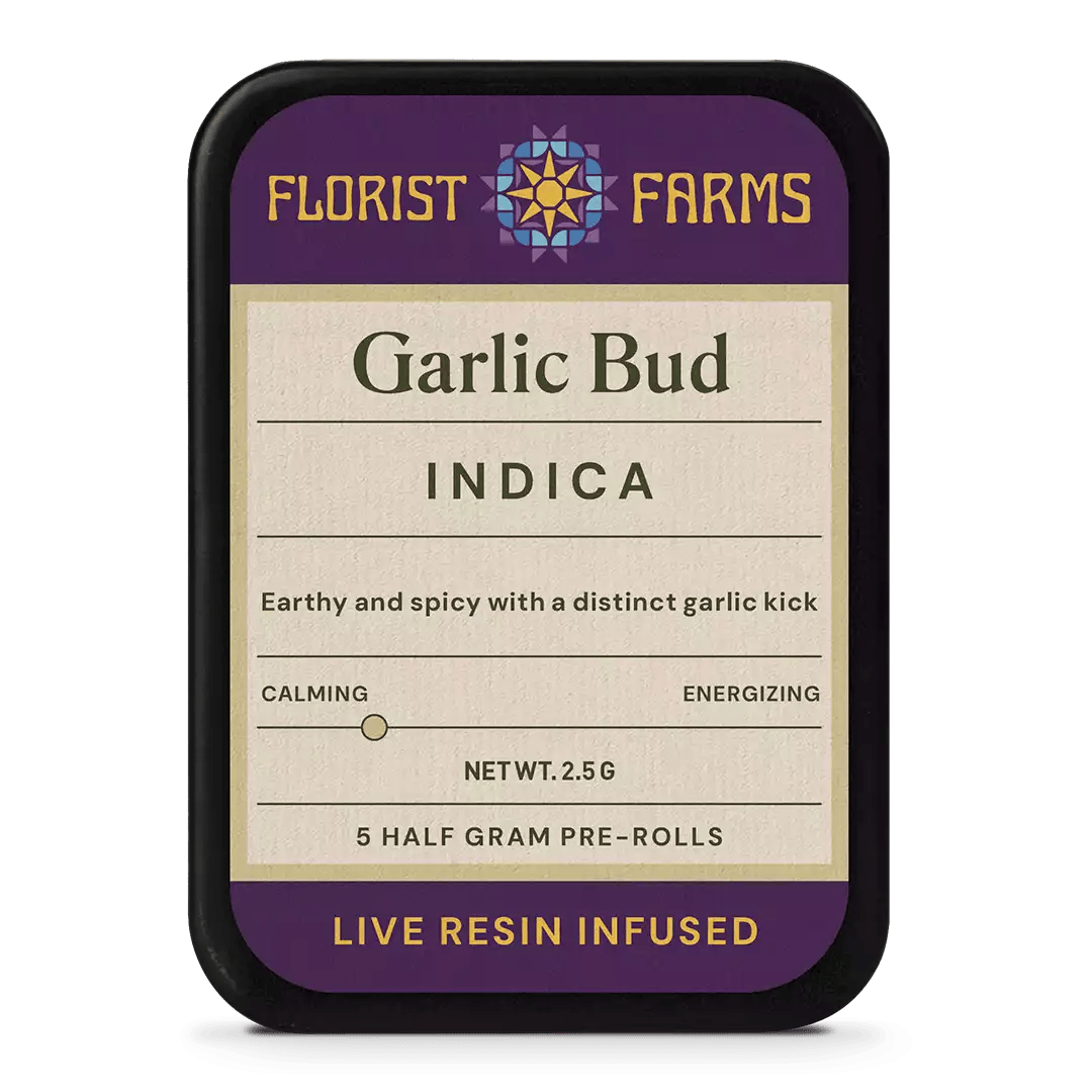 FLORIST FARMS - GARLIC BUD - 5PK INFUSED PREROLLS - INDICA