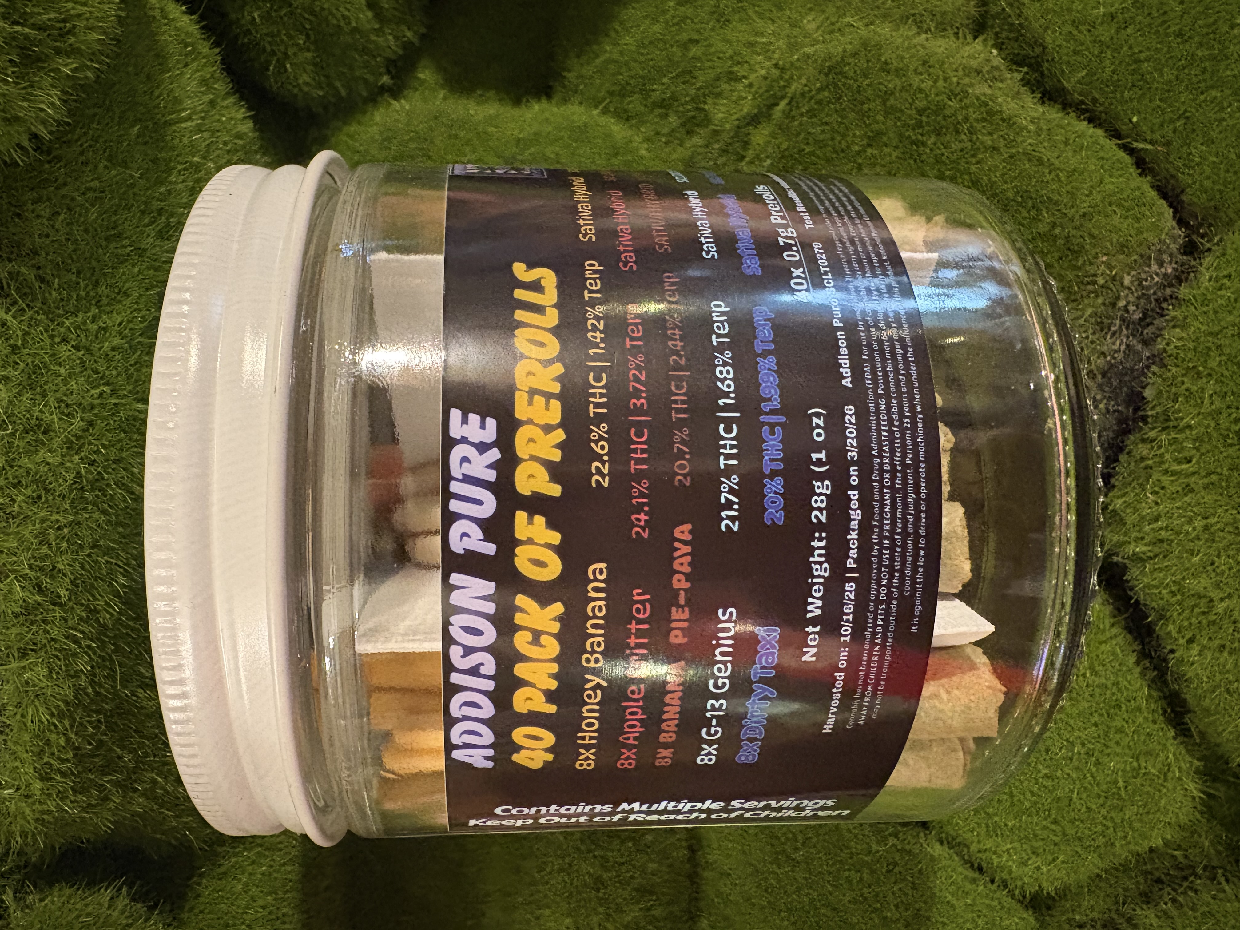 Pre Roll 40 Pack | 5 Cultivar Variety Pack | Addison Pure