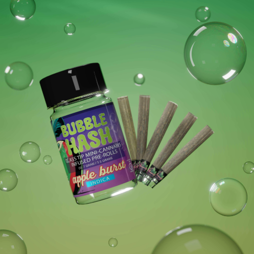 Amnesia - Apple Burst - 0.7g x 5 Bubble Hash Infused Prerolls