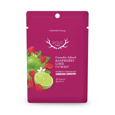 100mg Single  1:1 CBD Raspberry Lime - Gummy - Wyld