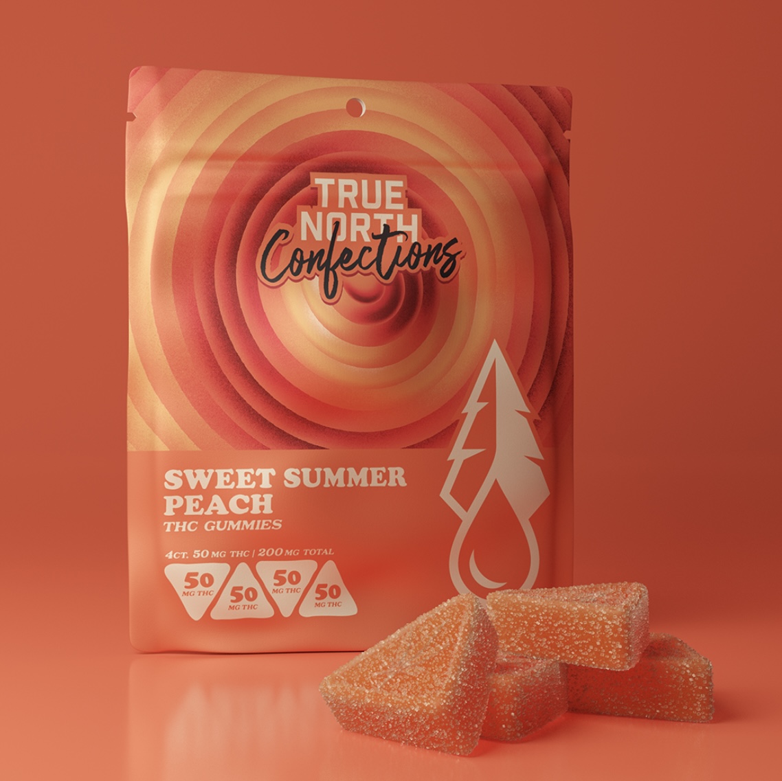 True North: Sweet Summer Peach Vegan Gummies 200MG