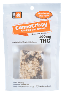 100mg CannaCrispy - Cookies and Cream Hybrid