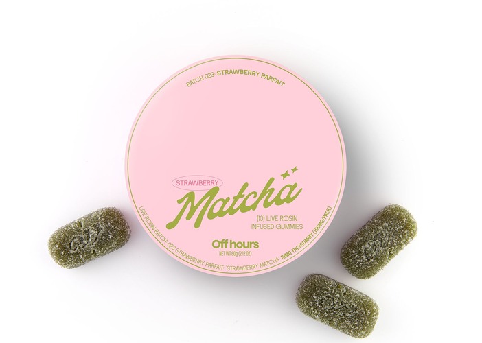 Off Hours - Strawberry Parfait (Strawberry Matcha) Live Rosin Infused Gummies 10pk - 100mg