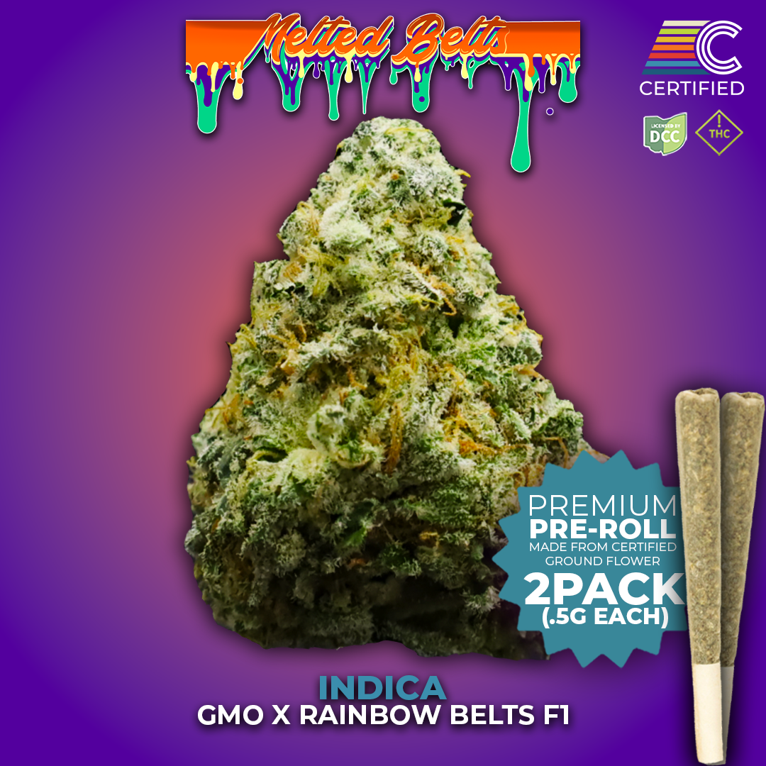 Certified Cultivators | Melted Belts Pre Roll (SSU) 2pk | .5g | Indica