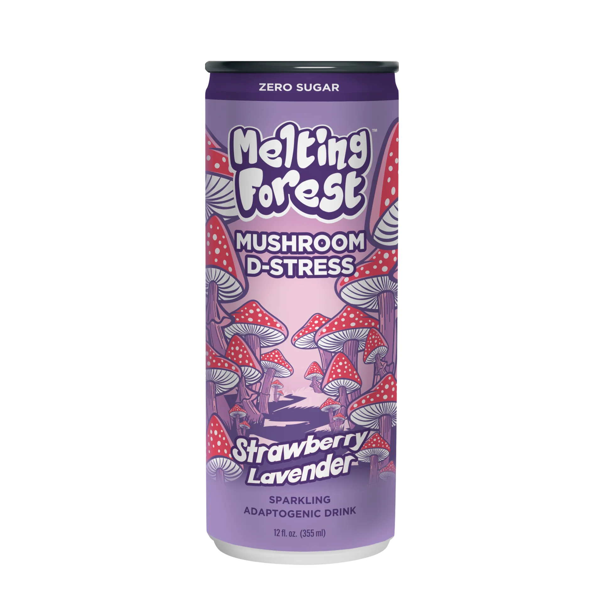 Melting Forest - Mushroom D-Stress Drink - 12 fl oz - Strawberry Lavender