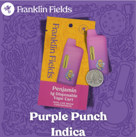 FRANKLIN FIELDS PENJAMIN | 1G LIVE RESIN DISPOSABLE | PURPLE PUNCH
