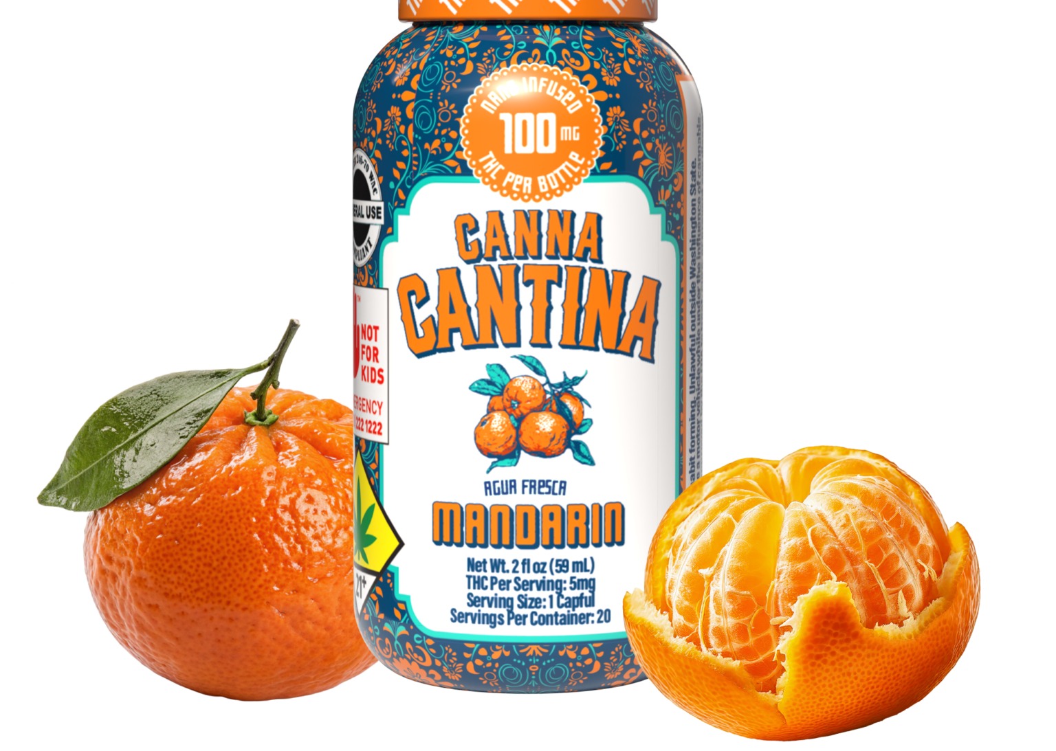 Canna Cantina | Mandarin | 100mg | Nano Shot | 0.01g by Canna Cantina - edibles cannabis product