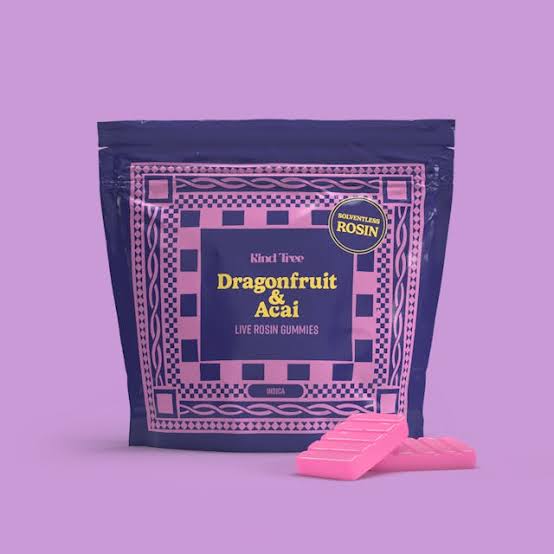 100mg - 10pk Live Rosin Edibles - Dragonfruit & Acai - Kind Tree - REC