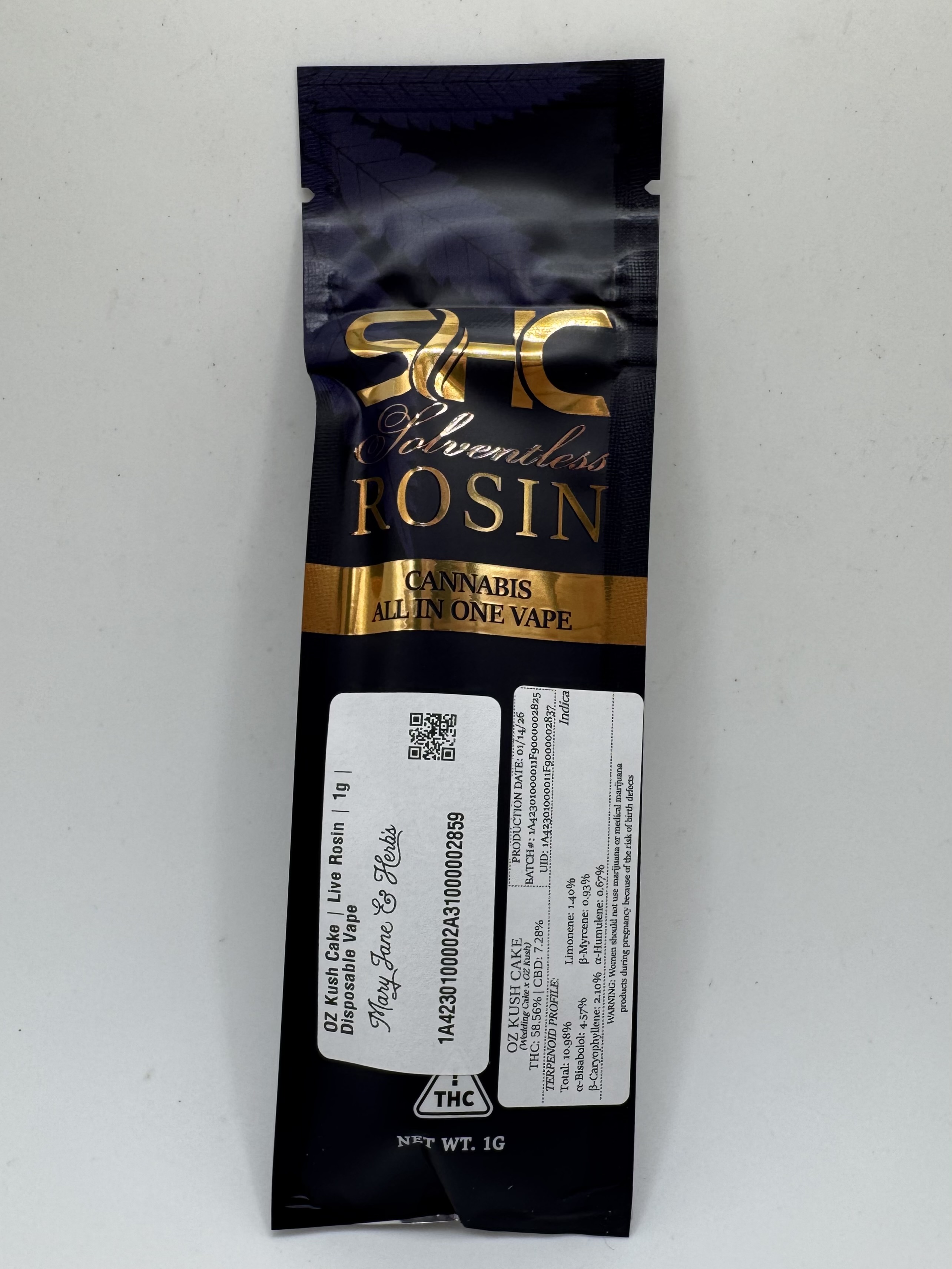 Kush Cake Live Rosin Disposable