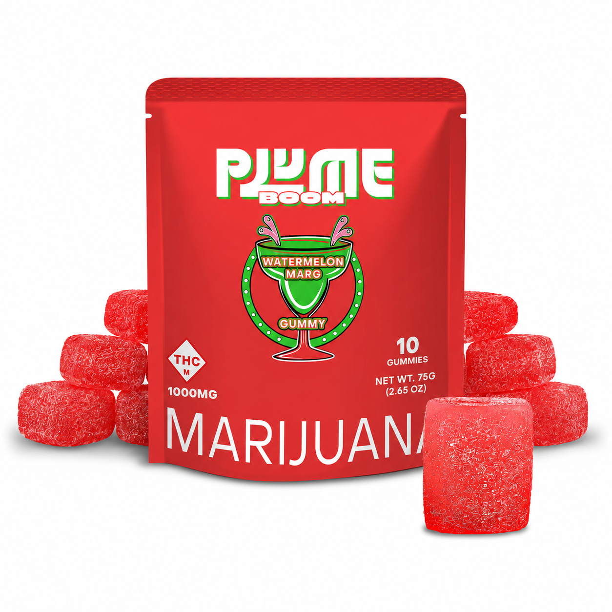 PLUME BOOM GUMMY PACK WATERMELON MARG (H) [10PK] 1000MG