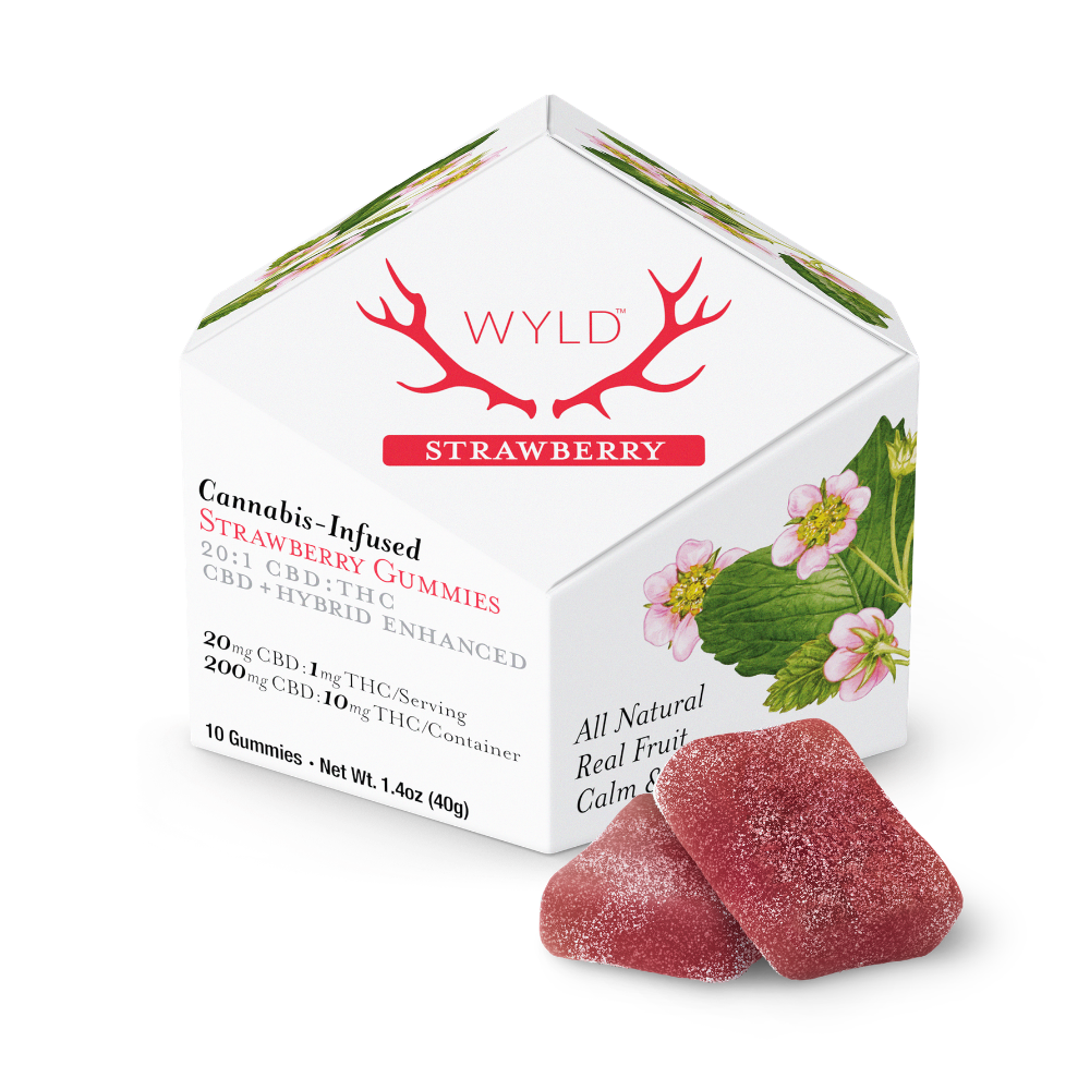 WYLD Strawberry 20:1 CBD:THC Gummies