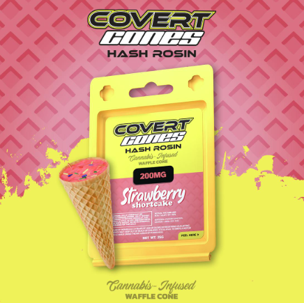 Covert Cups - 200mg Hash Rosin Cones Strawberry Shortcake