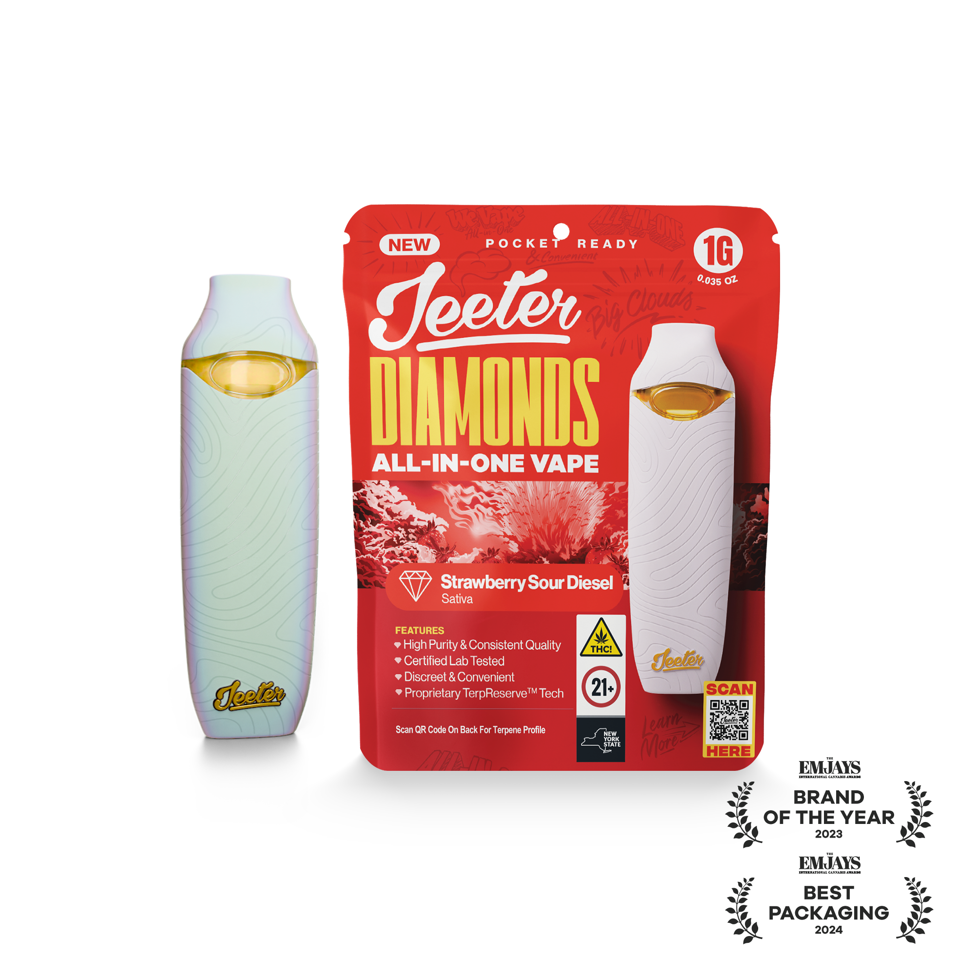 Jeeter | 1G | AIO LQD Diamond Vape | Strawberry Sour Diesel