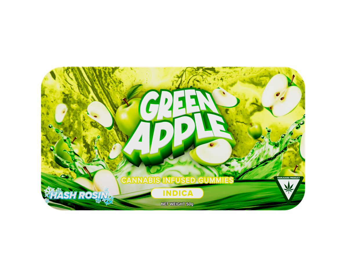 GREEN APPLE - HASH ROSIN INFUSED GUMMIES - 200MG