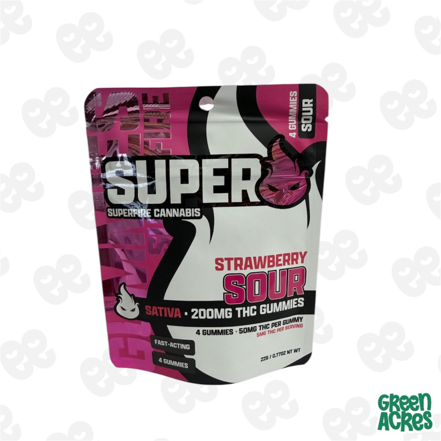 Superfire: Sour Strawberry 200MG Gummies
