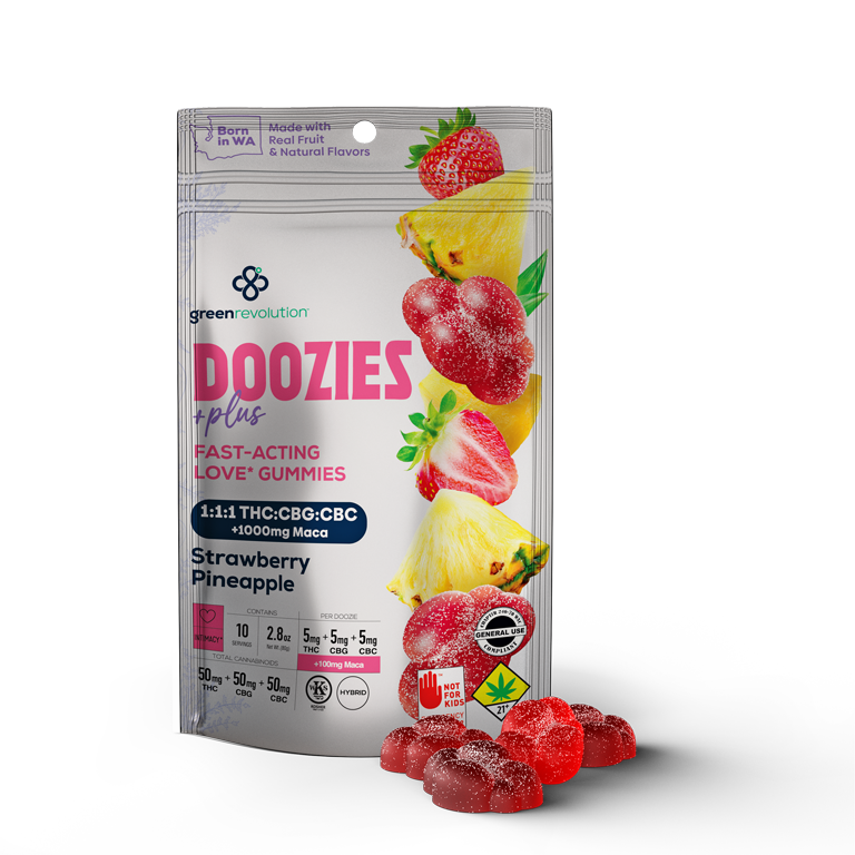 Strawberry Pineapple Doozies Plus | 10-pack [1:1:1 THC:CBG:CBC] (DOH)