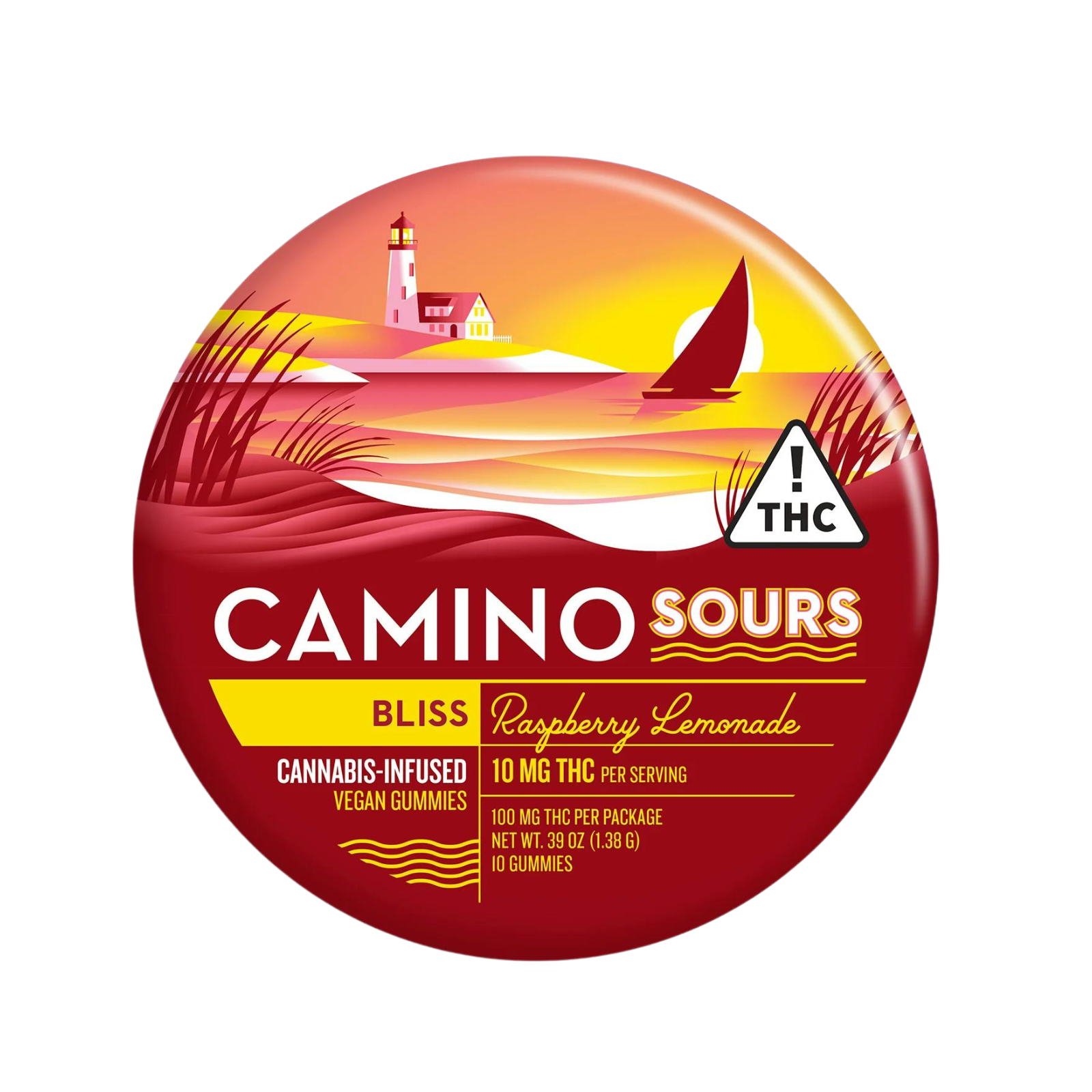 Kiva Camino Sours Raspberry Lemonade 100mg Gummy