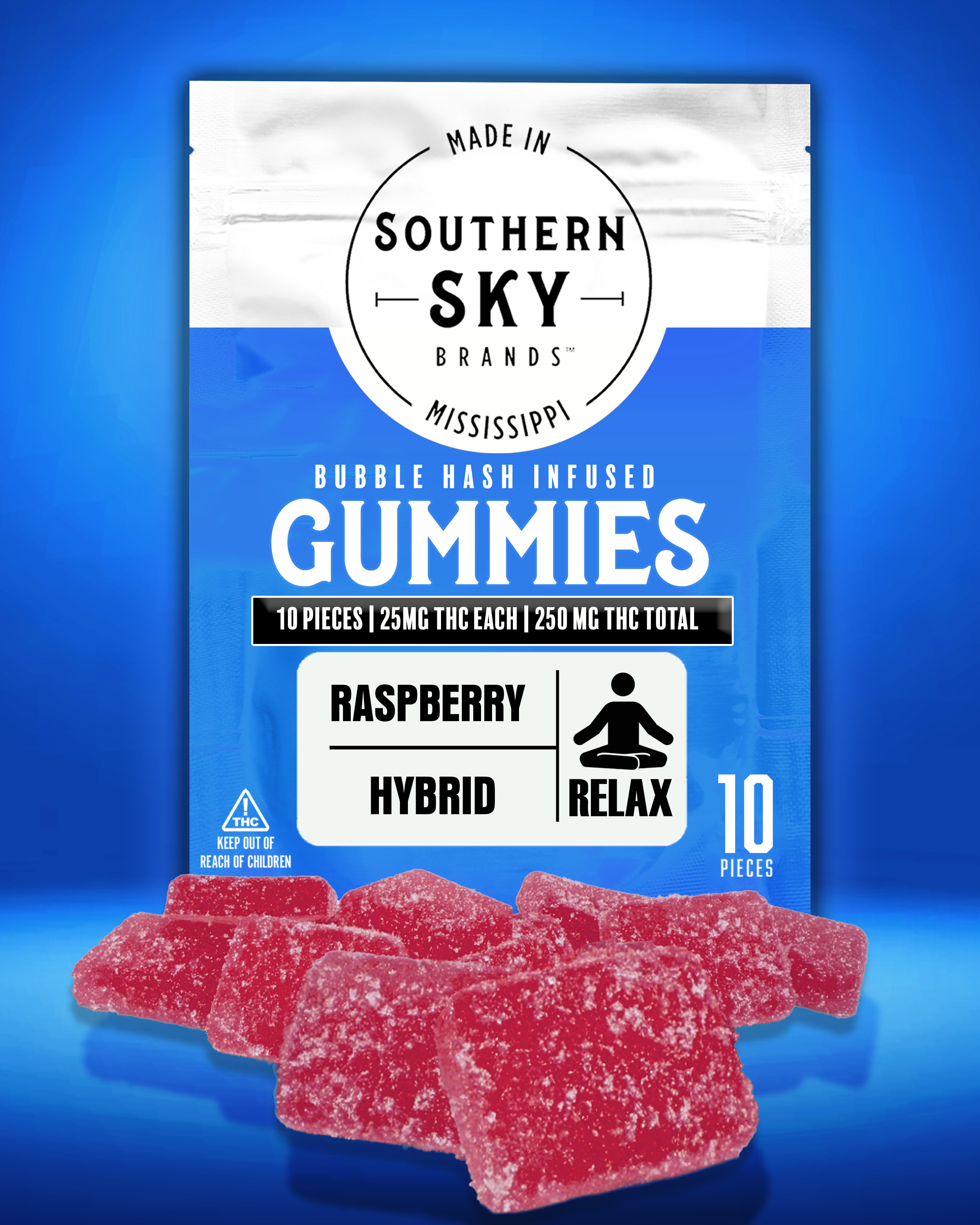 250mg | Raspberry | Bubble Hash Gummies