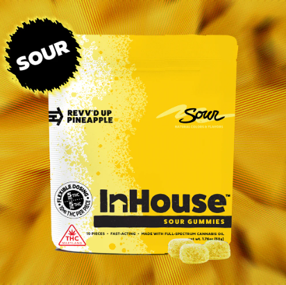 Ⓥ IN HOUSE Gummies 100mg: Sour Pineapple 10pk