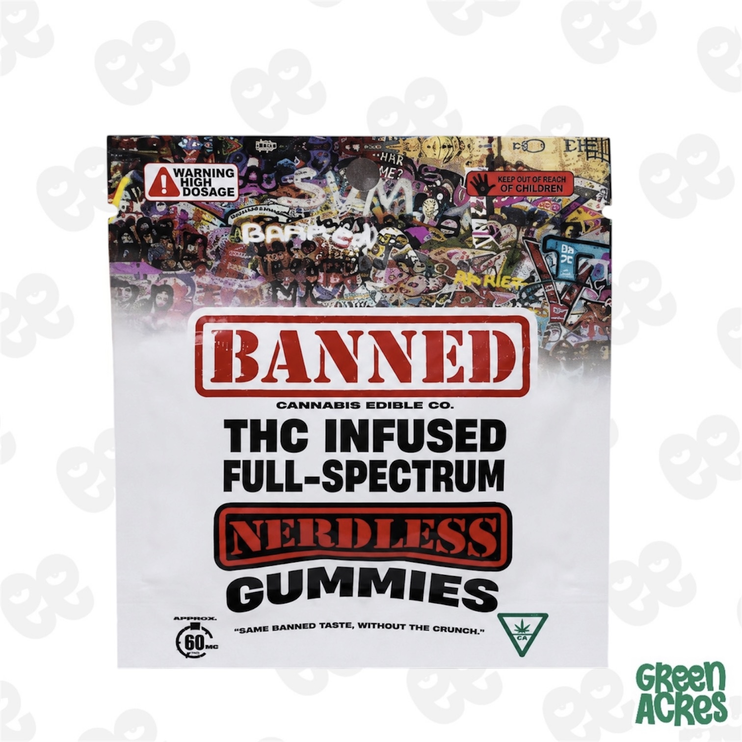 Banned: Green Apple Nerdless 200MG Single Gummy
