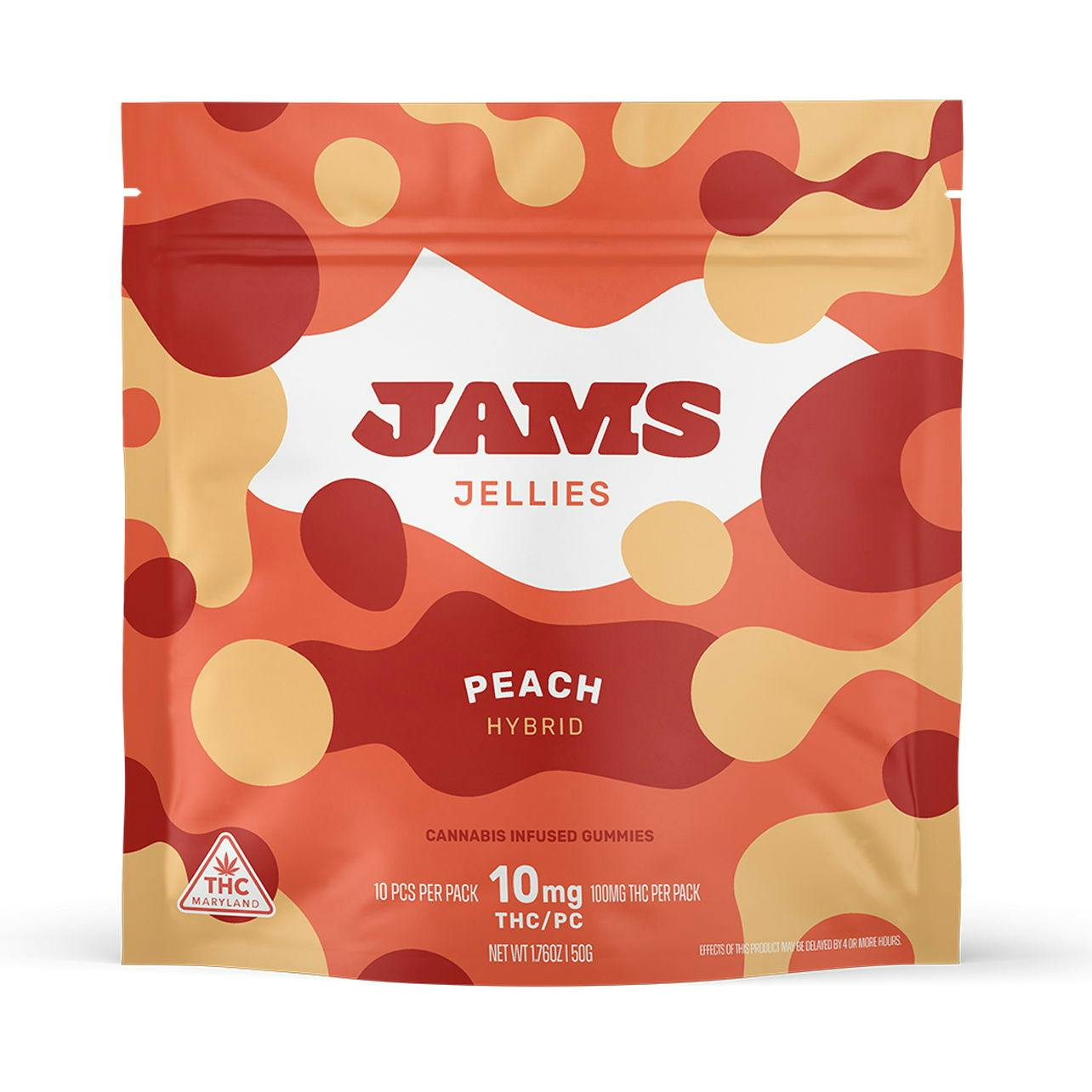 Grassroots Jams Jellies Peach 10pk (H) 100mg